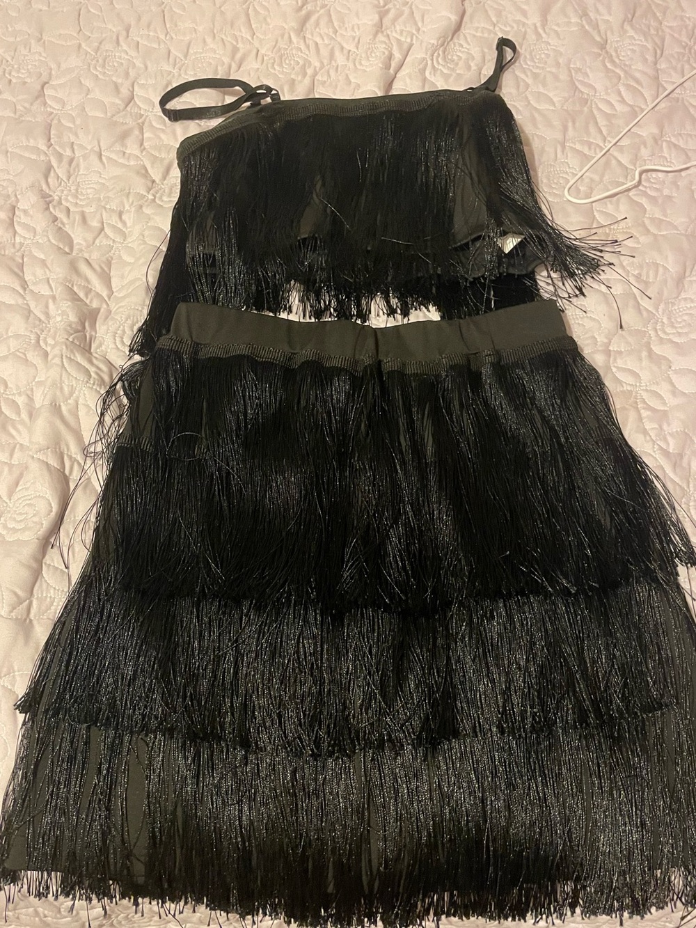 Fringe Tiered Black 2piece - Women